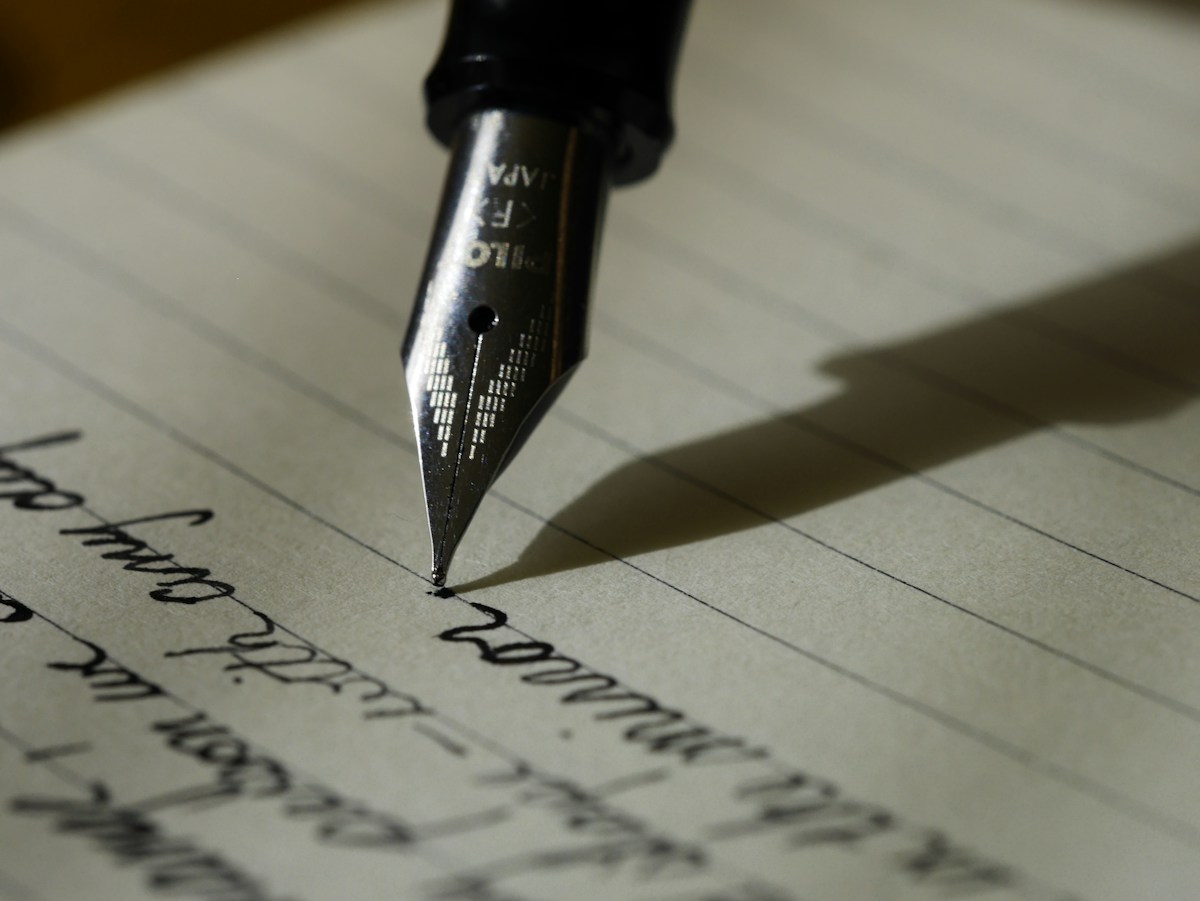 Handwritten notes representing the development of a consistent brand narrative and tone