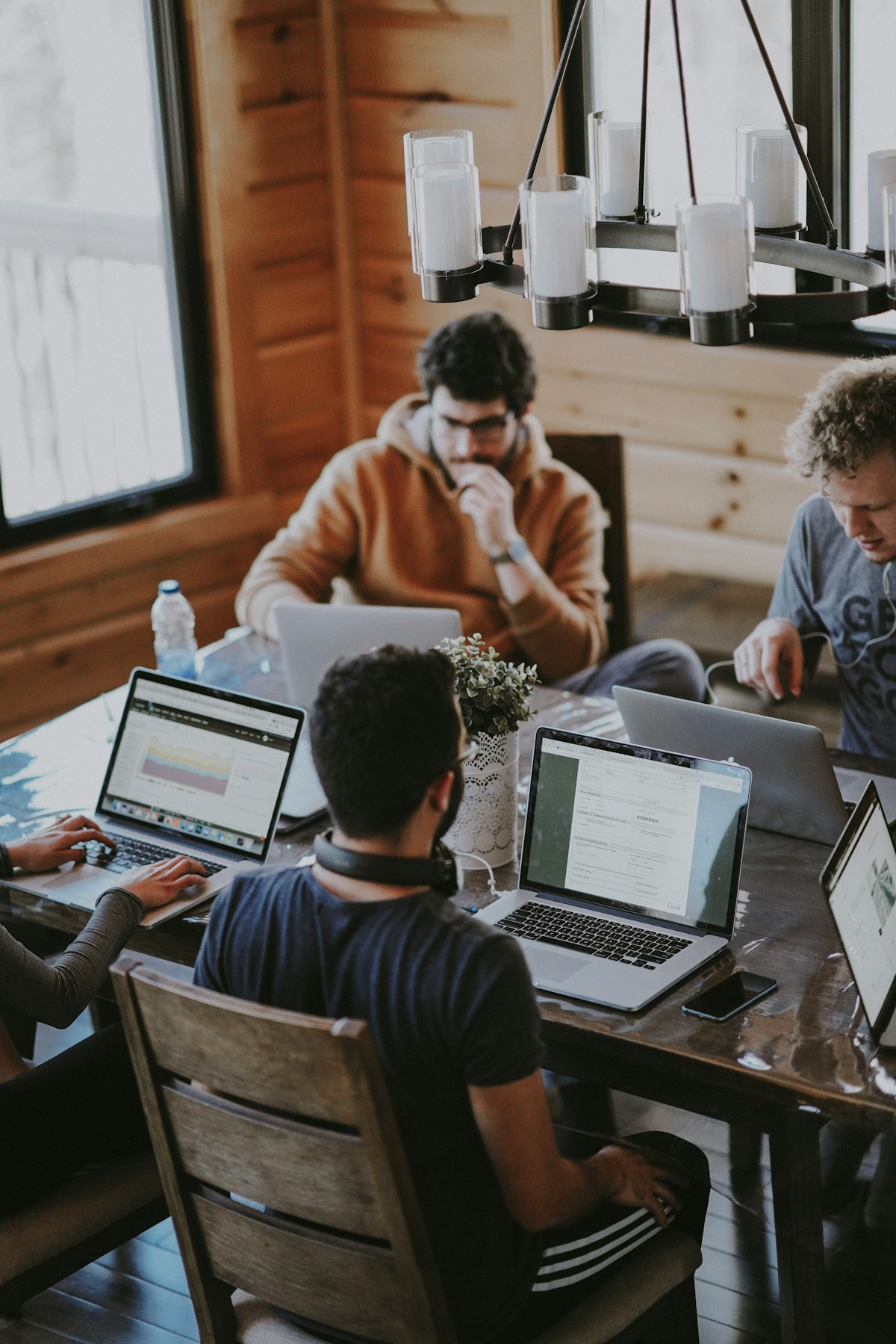 Colleagues sharing ideas in a collaborative workspace
